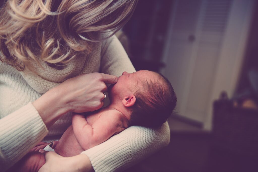 New Mom with her baby. Obsessive-compulsive disorder is high among new mothers.